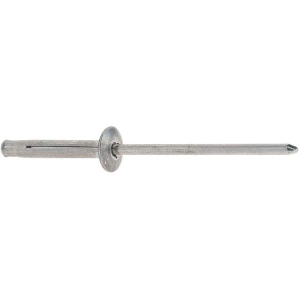 RivetKing - Dome Head Aluminum Plus Blind Rivet - Aluminum Mandrel, 1/8" to 3/8" Grip, 0.312" Head Diam, 0.129" to 0.143" Hole Diam, 0.975" Length Under Head, 1/8" Body Diam - Eagle Tool & Supply