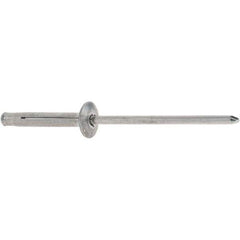 RivetKing - Dome Head Aluminum Plus Blind Rivet - Aluminum Mandrel, 1/8" to 3/8" Grip, 0.312" Head Diam, 0.129" to 0.143" Hole Diam, 0.975" Length Under Head, 1/8" Body Diam - Eagle Tool & Supply