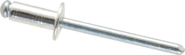 RivetKing - Size 64 Dome Head Aluminum Open End Blind Rivet - Steel Mandrel, 0.188" to 1/4" Grip, 3/8" Head Diam, 0.192" to 0.196" Hole Diam, 0.45" Length Under Head, 3/16" Body Diam - Eagle Tool & Supply