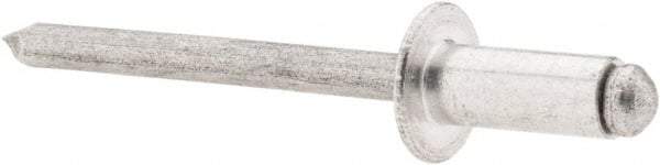 RivetKing - Size 64 Dome Head Aluminum Open End Blind Rivet - Aluminum Mandrel, 0.188" to 1/4" Grip, 3/8" Head Diam, 0.192" to 0.198" Hole Diam, 0.45" Length Under Head, 3/16" Body Diam - Eagle Tool & Supply