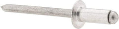 RivetKing - Size 64 Dome Head Aluminum Open End Blind Rivet - Aluminum Mandrel, 0.188" to 1/4" Grip, 3/8" Head Diam, 0.192" to 0.198" Hole Diam, 0.45" Length Under Head, 3/16" Body Diam - Eagle Tool & Supply