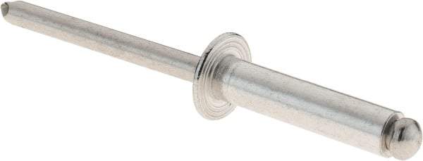 RivetKing - Size 610 Dome Head Aluminum Open End Blind Rivet - Aluminum Mandrel, 0.501" to 5/8" Grip, 3/8" Head Diam, 0.192" to 0.198" Hole Diam, 0.825" Length Under Head, 3/16" Body Diam - Eagle Tool & Supply