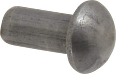 RivetKing - 1/8" Body Diam, Round Steel Solid Rivet - 1/4" Length Under Head - Eagle Tool & Supply