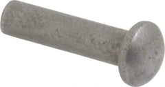 RivetKing - 1/8" Body Diam, Round Uncoated Steel Solid Rivet - 1/2" Length Under Head - Eagle Tool & Supply