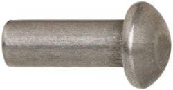 RivetKing - 3/16" Body Diam, Round Steel Solid Rivet - 1/2" Length Under Head - Eagle Tool & Supply