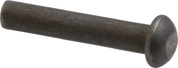 RivetKing - 3/16" Body Diam, Round Steel Solid Rivet - 1" Length Under Head - Eagle Tool & Supply