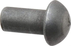 RivetKing - 1/4" Body Diam, Round Uncoated Steel Solid Rivet - 1/2" Length Under Head - Eagle Tool & Supply