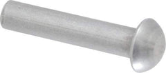 RivetKing - 1/4" Body Diam, Round Uncoated Steel Solid Rivet - 1-1/4" Length Under Head - Eagle Tool & Supply