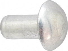 RivetKing - 1/8" Body Diam, Round Aluminum Solid Rivet - 1/4" Length Under Head, Grade 1100F - Eagle Tool & Supply