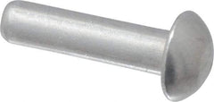 RivetKing - 1/8" Body Diam, Round Uncoated Aluminum Solid Rivet - 1/2" Length Under Head, Grade 1100F - Eagle Tool & Supply