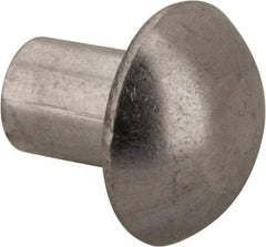 RivetKing - 3/16" Body Diam, Round Uncoated Aluminum Solid Rivet - 1/4" Length Under Head, Grade 1100F - Eagle Tool & Supply