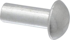 RivetKing - 3/16" Body Diam, Round Uncoated Aluminum Solid Rivet - 1/2" Length Under Head, Grade 1100F - Eagle Tool & Supply