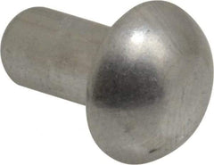 RivetKing - 1/4" Body Diam, Round Uncoated Aluminum Solid Rivet - 1/2" Length Under Head, Grade 1100F - Eagle Tool & Supply