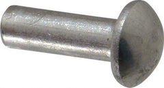 RivetKing - 1/4" Body Diam, Round Aluminum Solid Rivet - 3/4" Length Under Head, Grade 1100F - Eagle Tool & Supply