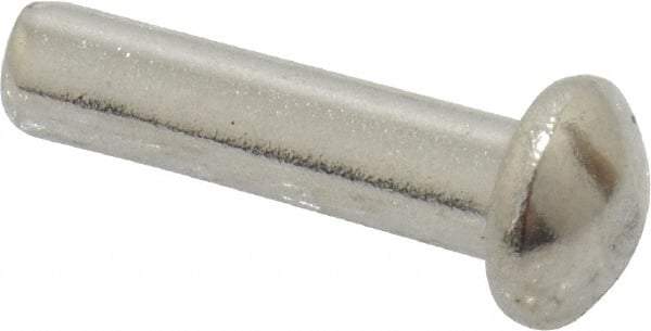 RivetKing - 1/8" Body Diam, Round Uncoated Stainless Steel Solid Rivet - 1/2" Length Under Head, Grade 18-8 - Eagle Tool & Supply