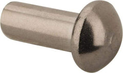 RivetKing - 5/32" Body Diam, Round Stainless Steel Solid Rivet - 3/8" Length Under Head, Grade 18-8 - Eagle Tool & Supply