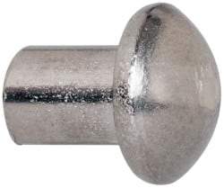 RivetKing - 3/16" Body Diam, Round Uncoated Stainless Steel Solid Rivet - 1/4" Length Under Head, Grade 18-8 - Eagle Tool & Supply