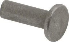 RivetKing - 1/8" Body Diam, Flat Uncoated Steel Solid Rivet - 3/8" Length Under Head - Eagle Tool & Supply