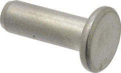 RivetKing - 1/4" Body Diam, Flat Uncoated Steel Solid Rivet - 3/4" Length Under Head - Eagle Tool & Supply