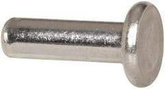 RivetKing - 5/32" Body Diam, Flat Aluminum Solid Rivet - 1/2" Length Under Head, Grade 1100F - Eagle Tool & Supply