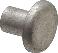 RivetKing - 3/16" Body Diam, Flat Uncoated Aluminum Solid Rivet - 1/4" Length Under Head, Grade 1100F - Eagle Tool & Supply