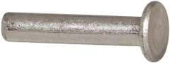 RivetKing - 1/4" Body Diam, Flat Aluminum Solid Rivet - 1-1/4" Length Under Head, Grade 1100F - Eagle Tool & Supply