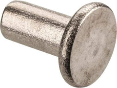 RivetKing - 3/16" Body Diam, Flat Stainless Steel Solid Rivet - 3/8" Length Under Head, Grade 18-8 - Eagle Tool & Supply