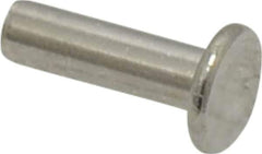 RivetKing - 3/16" Body Diam, Round Uncoated Stainless Steel Solid Rivet - 5/8" Length Under Head, Grade 18-8 - Eagle Tool & Supply