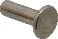 RivetKing - 1/4" Body Diam, Flat Uncoated Stainless Steel Solid Rivet - 3/4" Length Under Head, Grade 18-8 - Eagle Tool & Supply