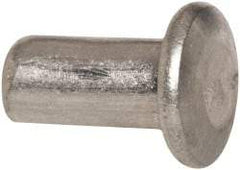 RivetKing - 1/8" Body Diam, Universal Aluminum Solid Rivet - 1/4" Length Under Head, Grade 1100F - Eagle Tool & Supply