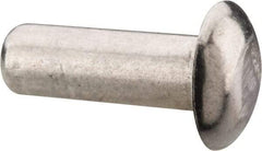 RivetKing - 1/8" Body Diam, Universal Uncoated Aluminum Solid Rivet - 3/8" Length Under Head, Grade 1100F - Eagle Tool & Supply