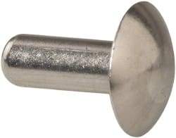 RivetKing - 3/16" Body Diam, Universal Uncoated Aluminum Solid Rivet - 1/2" Length Under Head, Grade 1100F - Eagle Tool & Supply