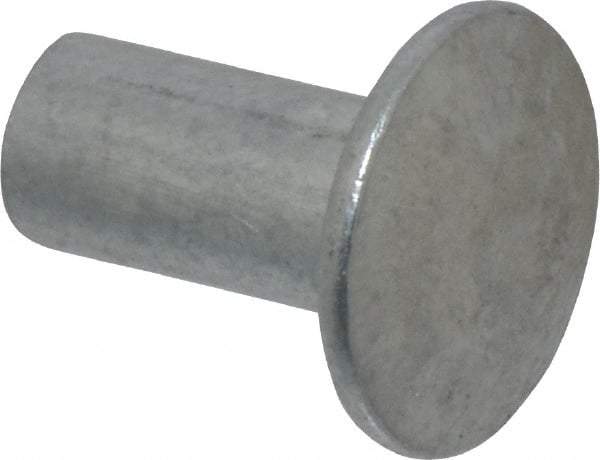 RivetKing - 1/4" Body Diam, Universal Uncoated Aluminum Solid Rivet - 1/2" Length Under Head, Grade 1100F - Eagle Tool & Supply