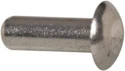 RivetKing - 1/4" Body Diam, Universal Uncoated Aluminum Solid Rivet - 3/4" Length Under Head, Grade 1100F - Eagle Tool & Supply