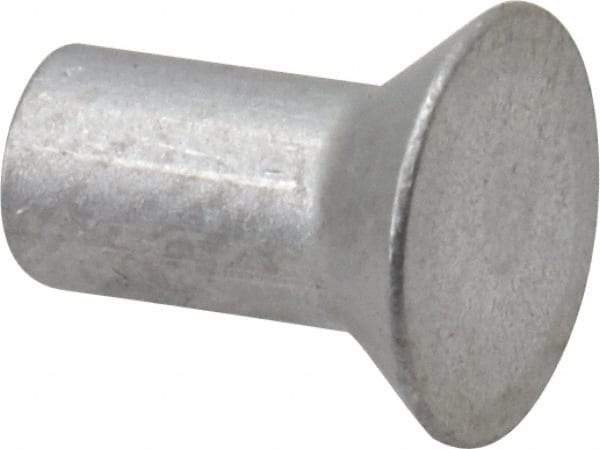 RivetKing - 1/8" Body Diam, Countersunk Uncoated Aluminum Solid Rivet - 1/4" Length Under Head, Grade 1100F, 78° Countersunk Head Angle - Eagle Tool & Supply