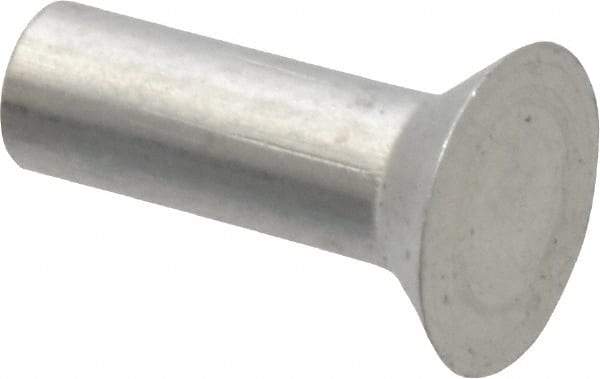 RivetKing - 1/8" Body Diam, Countersunk Uncoated Aluminum Solid Rivet - 3/8" Length Under Head, Grade 1100F, 90° Countersunk Head Angle - Eagle Tool & Supply