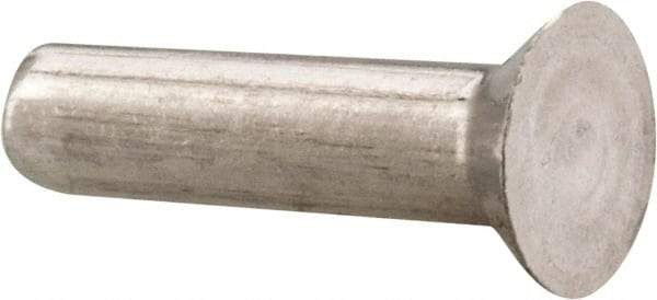 RivetKing - 1/8" Body Diam, Countersunk Uncoated Aluminum Solid Rivet - 1/2" Length Under Head, Grade 1100F, 78° Countersunk Head Angle - Eagle Tool & Supply