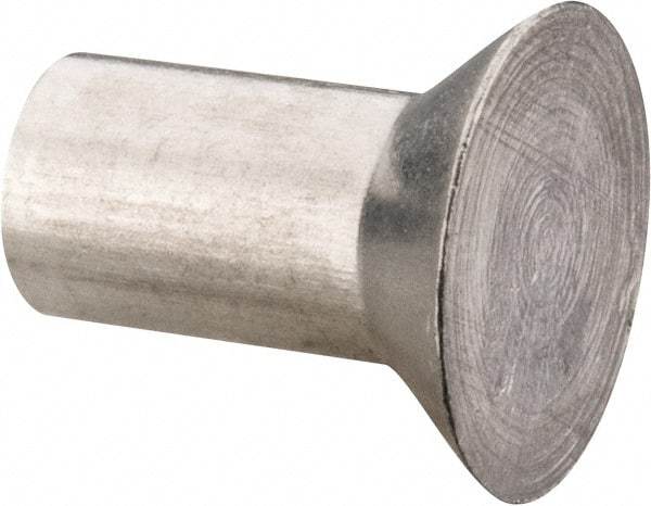 RivetKing - 3/16" Body Diam, Countersunk Aluminum Solid Rivet - 3/8" Length Under Head, Grade 1100F, 78° Countersunk Head Angle - Eagle Tool & Supply