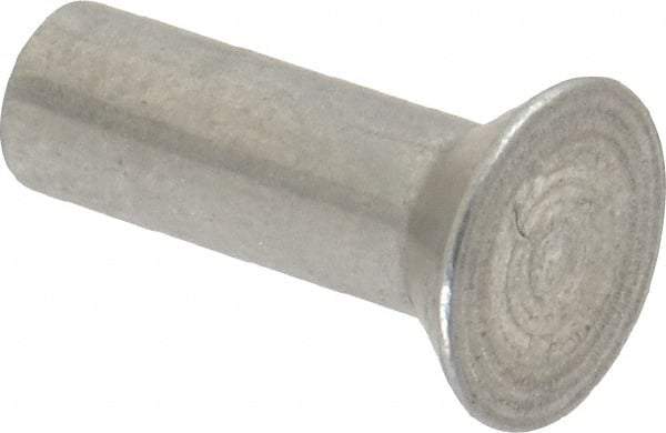 RivetKing - 1/4" Body Diam, Countersunk Aluminum Solid Rivet - 3/4" Length Under Head, Grade 1100F, 78° Countersunk Head Angle - Eagle Tool & Supply