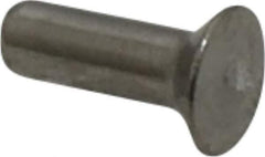 RivetKing - 1/8" Body Diam, Countersunk Uncoated Stainless Steel Solid Rivet - 3/8" Length Under Head, Grade 18-8, 90° Countersunk Head Angle - Eagle Tool & Supply