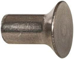 RivetKing - 3/16" Body Diam, Countersunk Uncoated Stainless Steel Solid Rivet - 3/8" Length Under Head, Grade 18-8, 90° Countersunk Head Angle - Eagle Tool & Supply