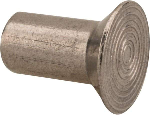 RivetKing - 1/4" Body Diam, Countersunk Uncoated Stainless Steel Solid Rivet - 1/2" Length Under Head, Grade 18-8, 90° Countersunk Head Angle - Eagle Tool & Supply