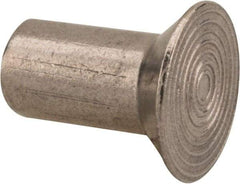 RivetKing - 1/4" Body Diam, Countersunk Uncoated Stainless Steel Solid Rivet - 1/2" Length Under Head, Grade 18-8, 90° Countersunk Head Angle - Eagle Tool & Supply