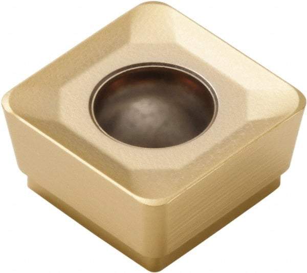 Seco - SCET120612 M11 Grade F40M Carbide Milling Insert - TiAlN/TiN Finish, 1/4" Thick, 1/2" Inscribed Circle, 0.047" Corner Radius - Eagle Tool & Supply