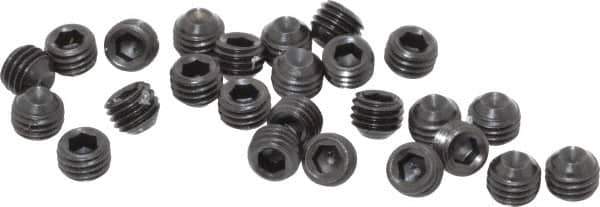 Holo-Krome - 1/4-28 UNF, 3/16" OAL, Cup Point Set Screw - Grade 8 Alloy Steel, 1/8" Key - Eagle Tool & Supply