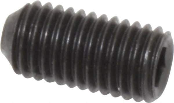 Holo-Krome - 1/4-28 UNF, 1/2" OAL, Cup Point Set Screw - Grade 8 Alloy Steel, 1/8" Key - Eagle Tool & Supply
