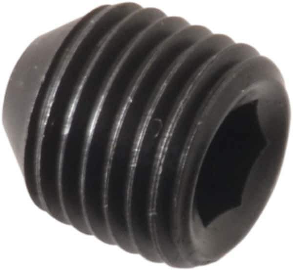 Holo-Krome - 3/8-24 UNF, 3/8" OAL, Cup Point Set Screw - Grade 8 Alloy Steel, 3/16" Key - Eagle Tool & Supply