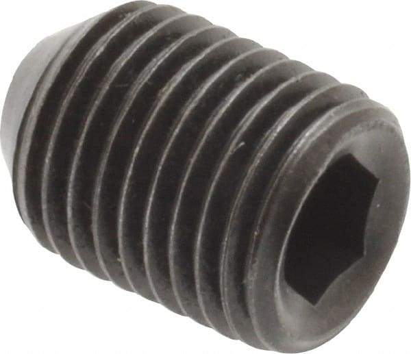 Holo-Krome - 3/8-24 UNF, 1/2" OAL, Cup Point Set Screw - Grade 8 Alloy Steel, 3/16" Key - Eagle Tool & Supply