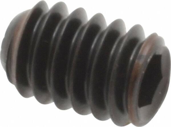 Holo-Krome - 1/4-20 UNC, 3/8" OAL, Internal Knurl Point Set Screw - Grade 8 Alloy Steel, 1/8" Key - Eagle Tool & Supply