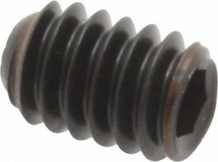 Holo-Krome - 1/4-20 UNC, 3/8" OAL, Internal Knurl Point Set Screw - Grade 8 Alloy Steel, 1/8" Key - Eagle Tool & Supply